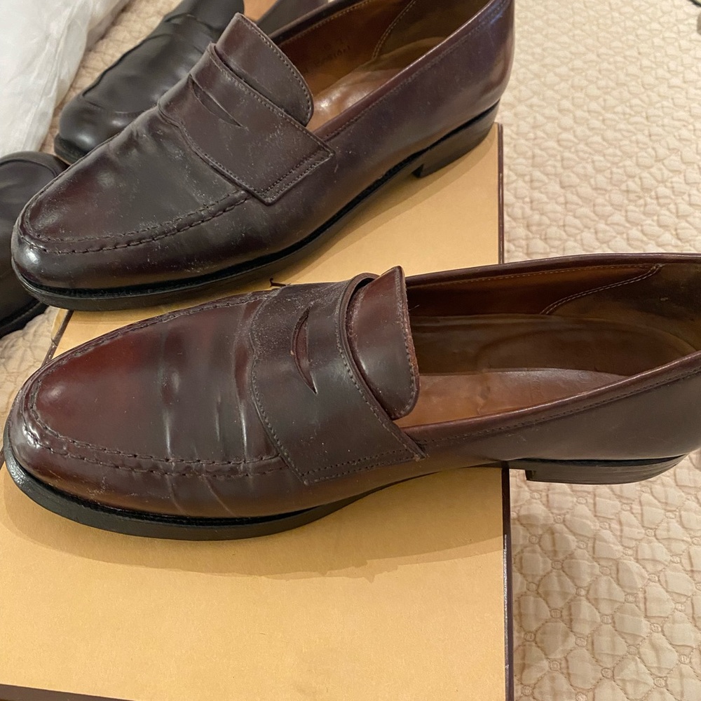 Mens Cordovan Crocket and Jones loafers